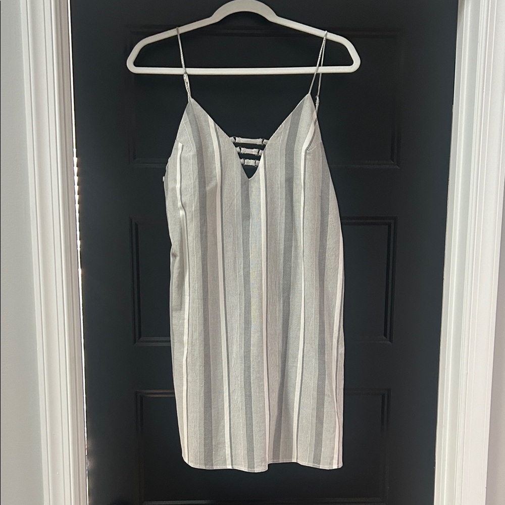 Haute Ellie Striped Mini Dress - Black and White